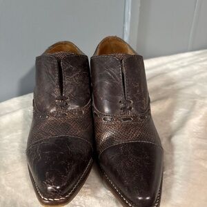 Nocona Dark Brown Leather Oxfords